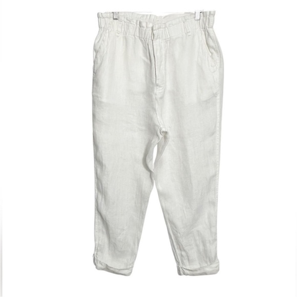 Free People White Linen High Waisted Pants - Picture 6 of 6